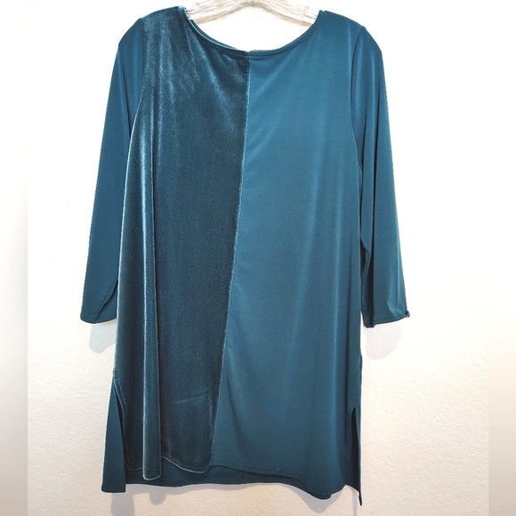 Alfani 🩵 Teal Jewel Toned Asymmetrical Velvet Dress - Picture 1 of 4